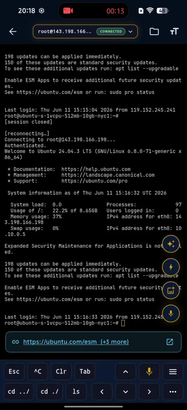 The lightning-bolt button on the terminal opens Preset Commands (next to Ask Sage, screenshot, and voice).