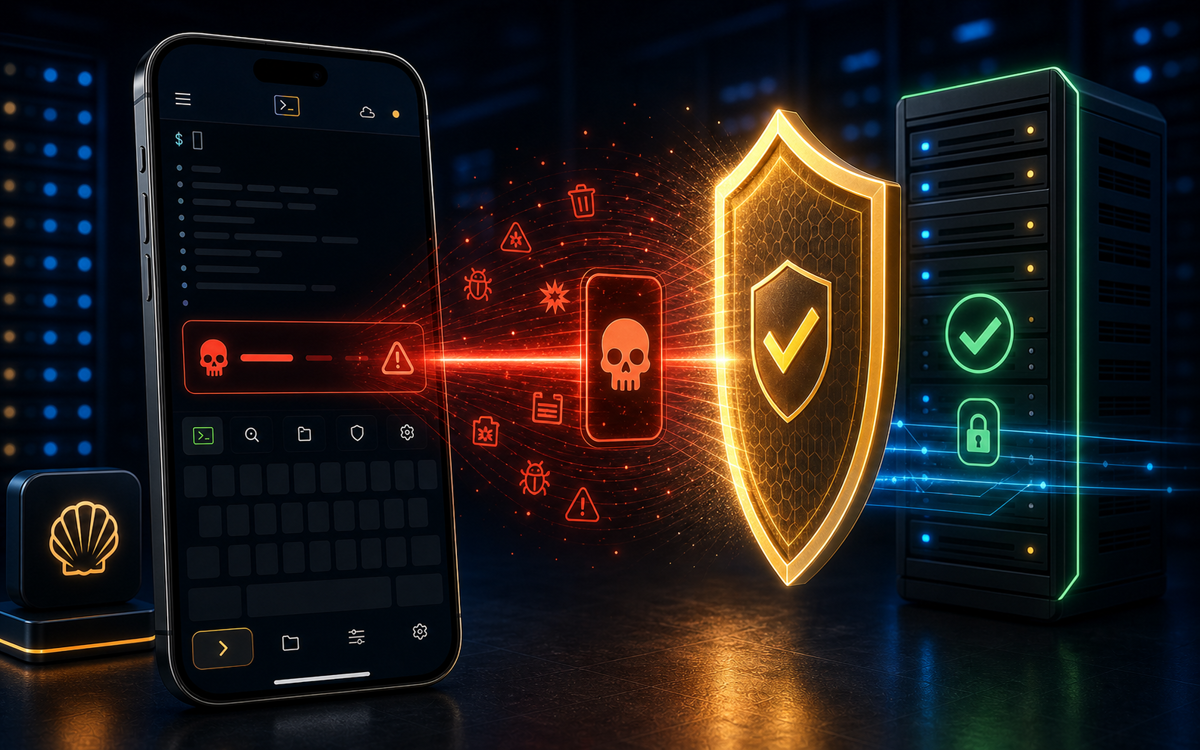ShellSage destructive command shield protecting a server