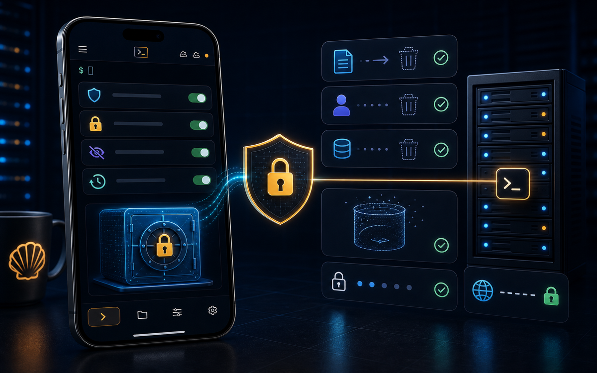 ShellSage privacy and encrypted data control workflow