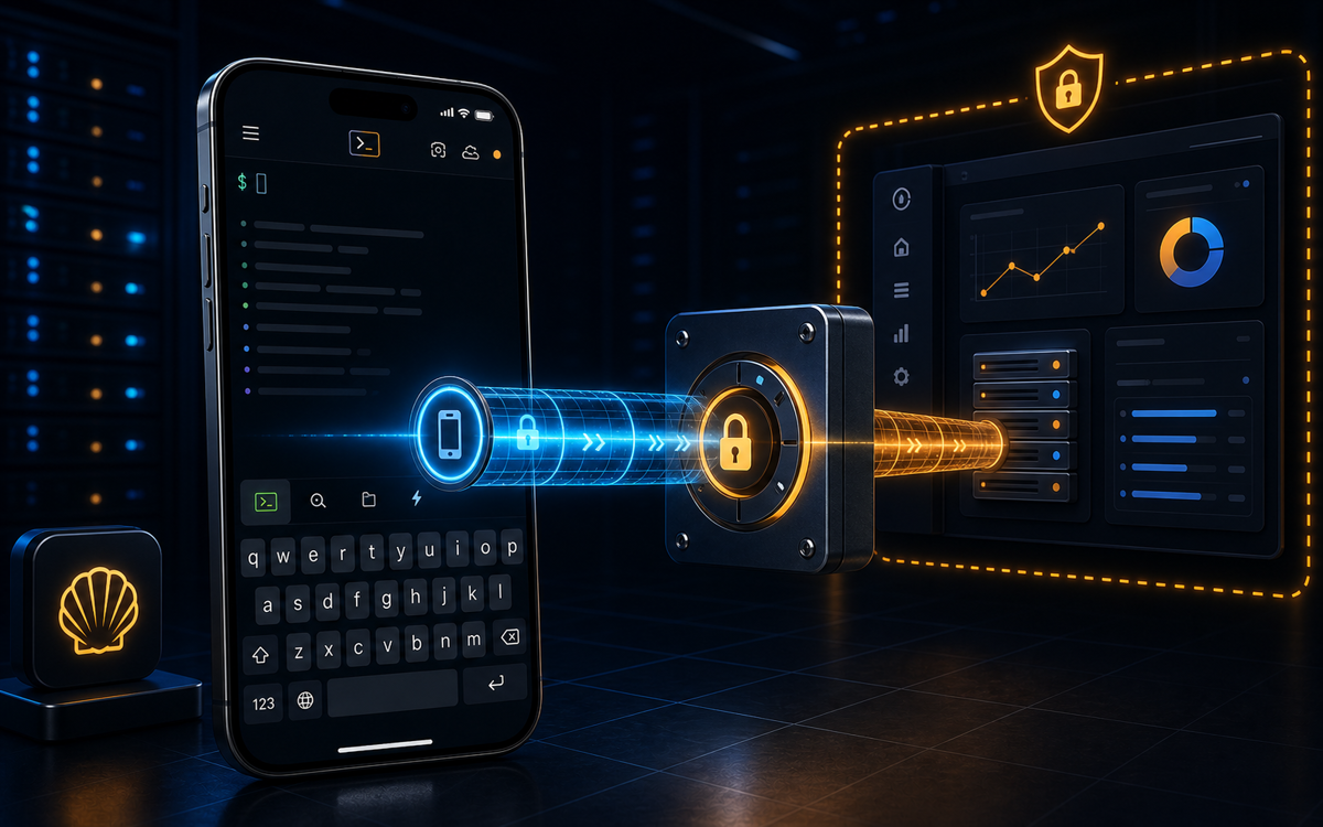 ShellSage mobile SSH port forwarding secure tunnel to a private dashboard